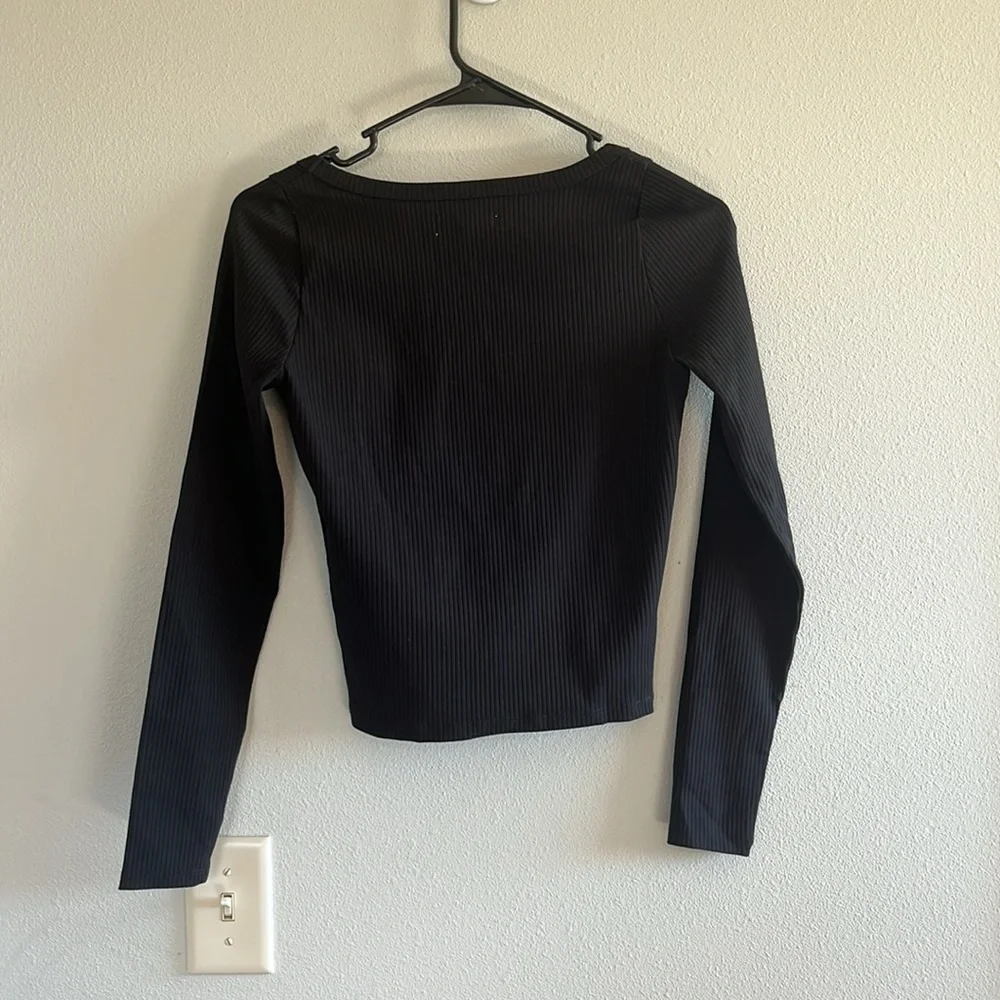 Madewell Square-Neck Long-Sleeve Crop Tee in Sleekhold